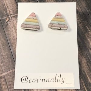 Multi Colored Stud Earrings.